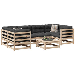 vidaXL 7 Piece Garden Sofa Set Solid Wood Pine - 3299308 - Sofa In Store