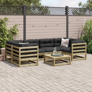 vidaXL 7 Piece Garden Sofa Set with Cushions Impregnated Wood Pine - 3299315 - Sofa In Store