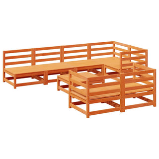 vidaXL 8 Piece Garden Sofa Set Wax Brown Solid Wood Pine - 3299343 - Sofa In Store