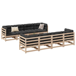 vidaXL 9 Piece Garden Sofa Set Solid Wood Pine - 3299353 - Sofa In Store