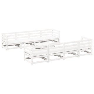 vidaXL 9 Piece Garden Sofa Set White Solid Wood Pine - 3299354 - Sofa In Store