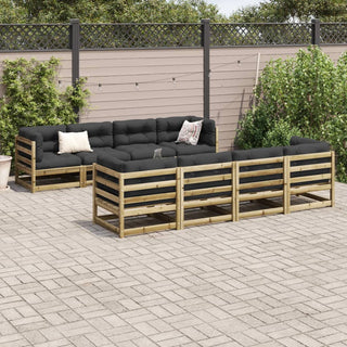vidaXL 9 Piece Garden Sofa Set with Cushions Impregnated Wood Pine - 3299361 - Sofa In Store