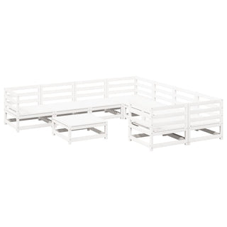 vidaXL 9 Piece Garden Sofa Set White Solid Wood Pine - 3299366 - Sofa In Store