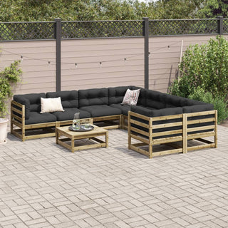 vidaXL 9 Piece Garden Sofa Set Impregnated Wood Pine - 3299369 - Sofa In Store