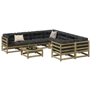 vidaXL 9 Piece Garden Sofa Set Impregnated Wood Pine - 3299369 - Sofa In Store