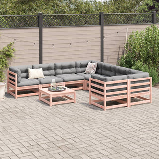 vidaXL 9 Piece Garden Sofa Set with Cushions Solid Wood Douglas Fir - 3299372 - Sofa In Store
