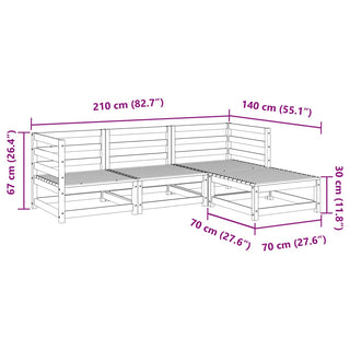 vidaXL 4 Piece Garden Sofa Set Impregnated Wood Pine - 3299380 - Sofa In Store