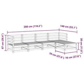 vidaXL 5 Piece Garden Sofa Set Solid Wood Douglas Fir - 3299387 - Sofa In Store