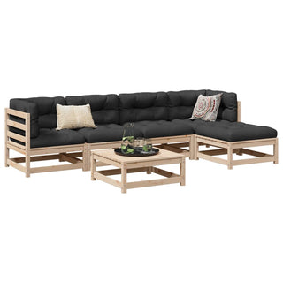 vidaXL 6 Piece Garden Sofa Set Solid Wood Pine - 3299396 - Sofa In Store
