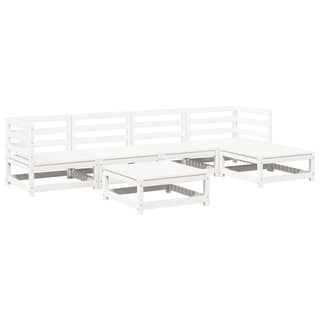 vidaXL 6 Piece Garden Sofa Set White Solid Wood Pine - 3299397 - Sofa In Store