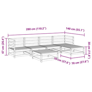 vidaXL 6 Piece Garden Sofa Set Solid Wood Douglas Fir - 3299399 - Sofa In Store