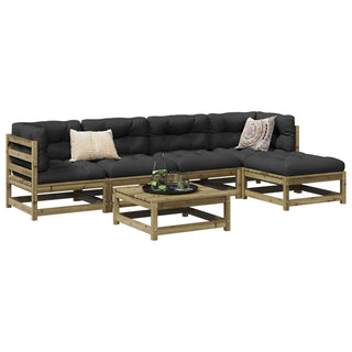 vidaXL 6 Piece Garden Sofa Set Impregnated Wood Pine - 3299400 - Sofa In Store