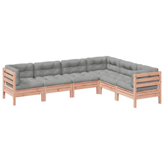 vidaXL 6 Piece Garden Sofa Set with Cushions Solid Wood Douglas Fir - Sofa In Store