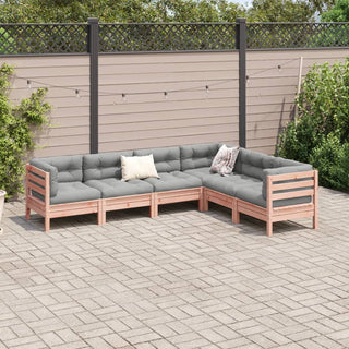 vidaXL 6 Piece Garden Sofa Set with Cushions Solid Wood Douglas Fir - Sofa In Store