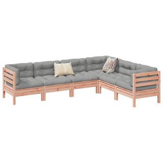 vidaXL 6 Piece Garden Sofa Set with Cushions Solid Wood Douglas Fir - Sofa In Store