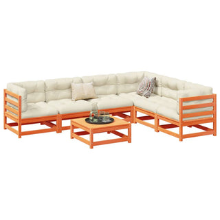 vidaXL 7 Piece Garden Sofa Set Wax Brown Solid Wood Pine - 3299464 - Sofa In Store