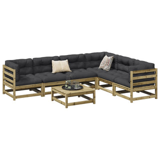vidaXL 7 Piece Garden Sofa Set Impregnated Wood Pine - 3299466 - Sofa In Store