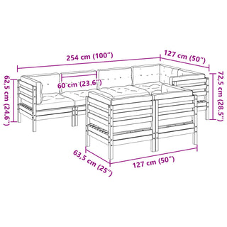vidaXL 7 Piece Garden Sofa Set with Cushions Solid Wood Douglas Fir - 3299498 - Sofa In Store