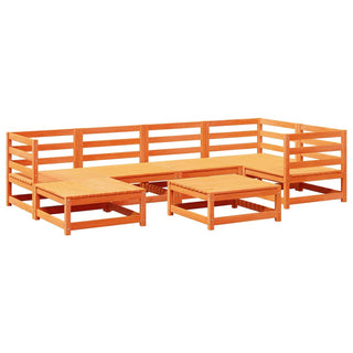 vidaXL 7 Piece Garden Sofa Set Wax Brown Solid Wood Pine - 3299531 - Sofa In Store
