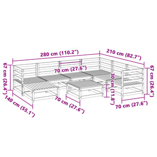 vidaXL 8 Piece Garden Sofa Set Solid Wood Pine - 3299552 - Sofa In Store