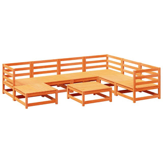 vidaXL 8 Piece Garden Sofa Set Wax Brown Solid Wood Pine - 3299553 - Sofa In Store