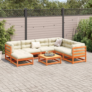 vidaXL 8 Piece Garden Sofa Set Wax Brown Solid Wood Pine - 3299553 - Sofa In Store
