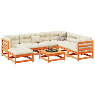 vidaXL 8 Piece Garden Sofa Set Wax Brown Solid Wood Pine - 3299553 - Sofa In Store