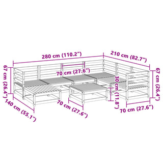 vidaXL 8 Piece Garden Sofa Set Solid Wood Douglas Fir - 3299554 - Sofa In Store