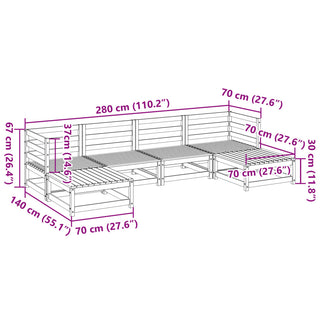 vidaXL 6 Piece Garden Sofa Set Impregnated Wood Pine - 3299566 - Sofa In Store