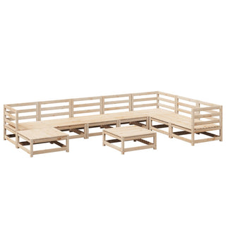 vidaXL 9 Piece Garden Sofa Set Solid Wood Pine - 3299581 - Sofa In Store