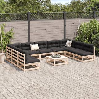 vidaXL 10 Piece Garden Sofa Set Solid Wood Pine - 3299592 - Sofa In Store