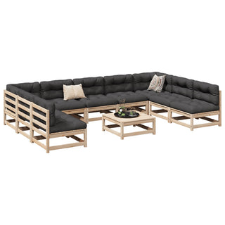 vidaXL 10 Piece Garden Sofa Set Solid Wood Pine - 3299592 - Sofa In Store