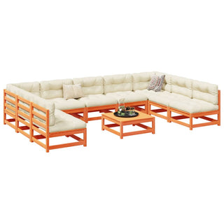vidaXL 10 Piece Garden Sofa Set Wax Brown Solid Wood Pine - 3299593 - Sofa In Store