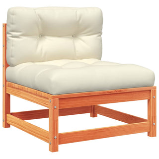 vidaXL 6 Piece Garden Sofa Set with Cushions Wax Brown Solid Wood Pine - Sofa In Store