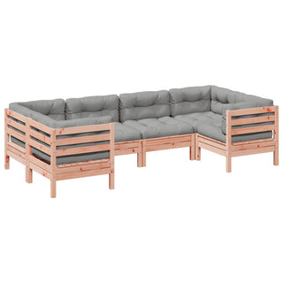vidaXL 6 Piece Garden Sofa Set with Cushions Solid Wood Douglas Fir - Sofa In Store