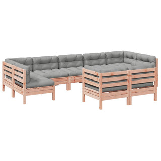 vidaXL 9 Piece Garden Sofa Set with Cushions Solid Wood Douglas Fir - 3299634 - Sofa In Store