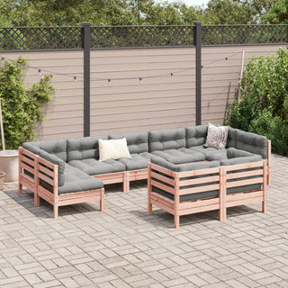vidaXL 9 Piece Garden Sofa Set with Cushions Solid Wood Douglas Fir - 3299634 - Sofa In Store