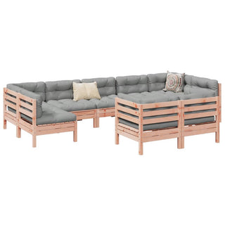 vidaXL 9 Piece Garden Sofa Set with Cushions Solid Wood Douglas Fir - 3299634 - Sofa In Store