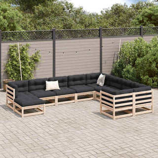 vidaXL 10 Piece Garden Sofa Set Solid Wood Pine - 3299636 - Sofa In Store
