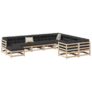 vidaXL 10 Piece Garden Sofa Set Solid Wood Pine - 3299636 - Sofa In Store
