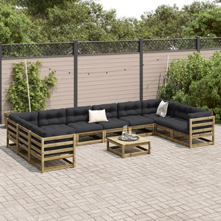vidaXL 11 Piece Garden Sofa Set Impregnated Wood Pine - Sofa In Store