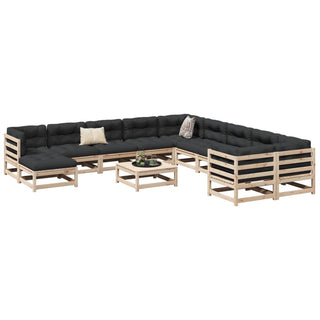 vidaXL 12 Piece Garden Sofa Set  Solid Wood Pine - Sofa In Store