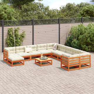 vidaXL 12 Piece Garden Sofa Set  Wax Brown Solid Wood Pine - Sofa In Store