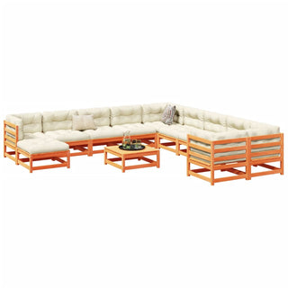 vidaXL 12 Piece Garden Sofa Set  Wax Brown Solid Wood Pine - Sofa In Store