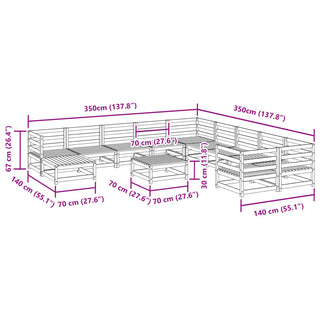 vidaXL 12 Piece Garden Sofa Set Solid Wood Douglas Fir - Sofa In Store