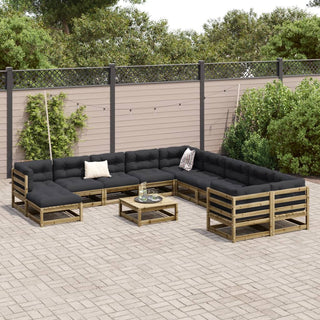 vidaXL 12 Piece Garden Sofa Set Impregnated Wood Pine - Sofa In Store