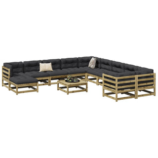 vidaXL 12 Piece Garden Sofa Set Impregnated Wood Pine - Sofa In Store