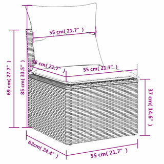 vidaXL 2 Piece Garden Sofa Set with Cushions Black Poly Rattan Acacia - 3325232 - Sofa In Store