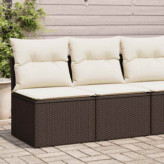 vidaXL 2 Piece Garden Sofa Set with Cushions Brown Poly Rattan Acacia - 3325239 - Sofa In Store