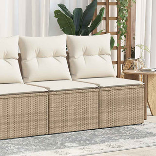 vidaXL 2 Piece Garden Sofa Set with Cushions Beige Poly Rattan Acacia - 3325244